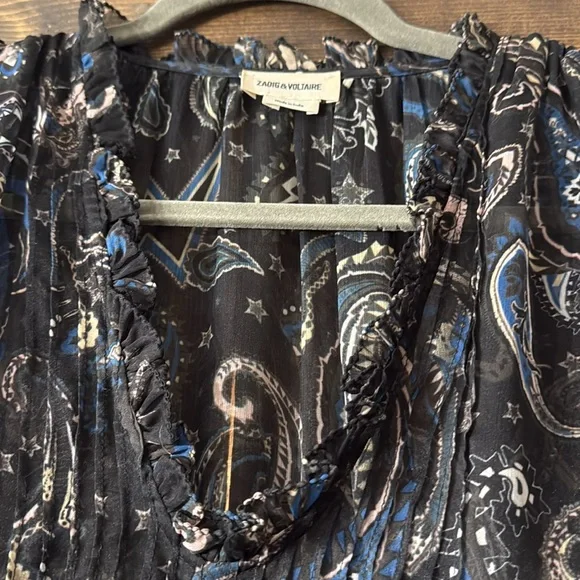 ZADIG & VOLTAIRE Thym Paisley Printed Blouse - Picture 10 of 12